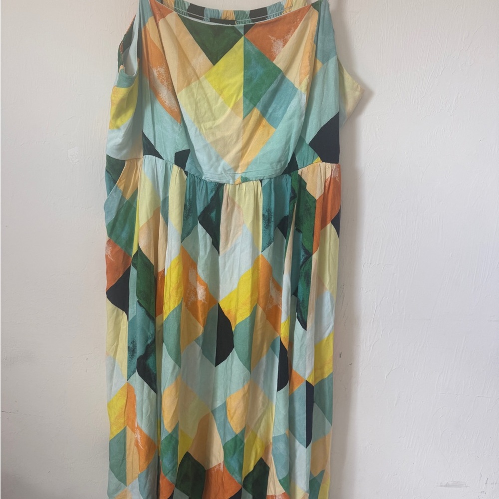 Torrid Women’s  Size 2X Geometric Colorblock Spaghetti Strap Sundress